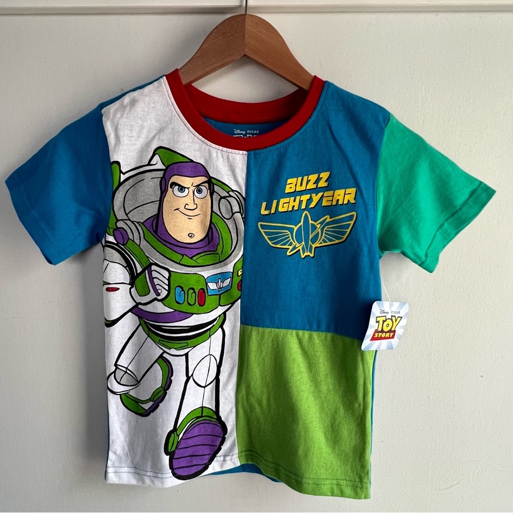 Disney Pixar Buzz Lightyear Colorblock Tee - Blue & Green